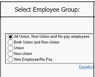 screenshot of Select Employee Group prompt