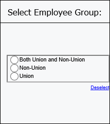 screenshot of Select employee group Prompt